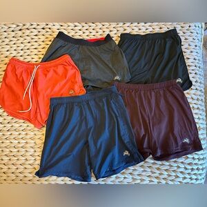 Lot of 5 Tracksmith Running Shorts, lined - Size Men’s Small